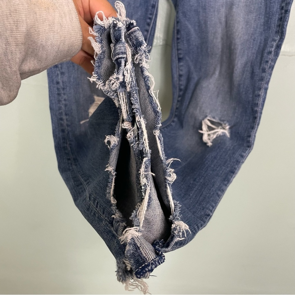 MOTHER The Insider Crop Step Chew Dancing on Coals Distressed Sz 29‎ Blue - Picture 6 of 13